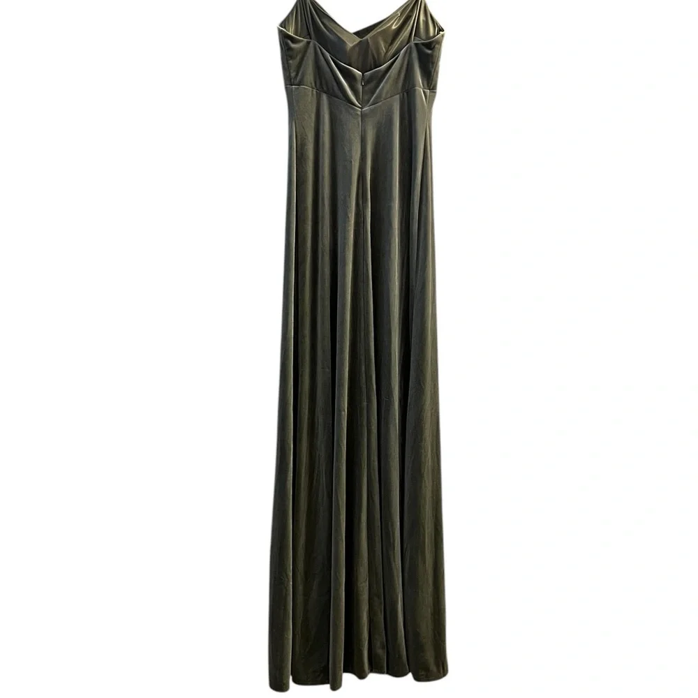 Jenny Yoo Saba Velvet Cowl Neck Slip Gown. Sage Green. Maxi Length. Size 2 - Picture 6 of 16